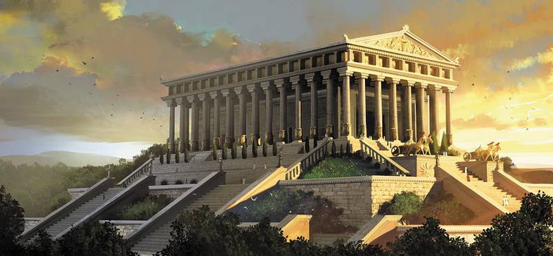 Illustration of the Temple of Artemis from 7 Wonders