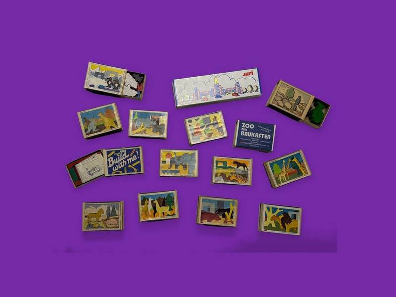 ZOO Mini Baukasten Collection photographed on Bruno's purple Applied Games background