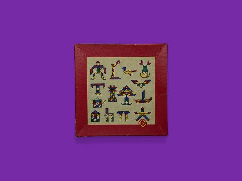 Geometric Wooden Construction Set photographed on Bruno's purple Applied Games background