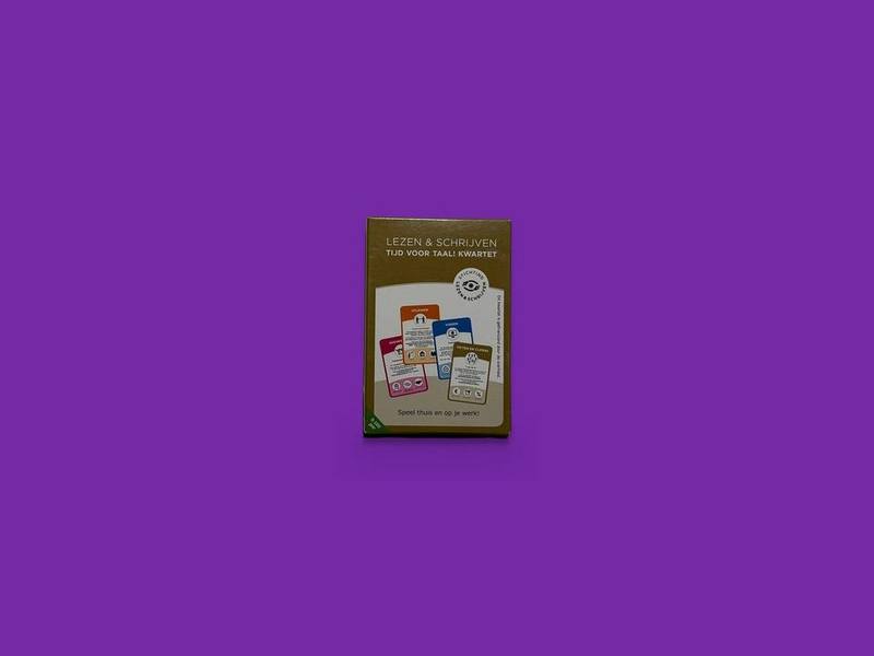 Lezen & Schrijven: Tijd voor Taal! Kwartet photographed on Bruno's purple Applied Games background