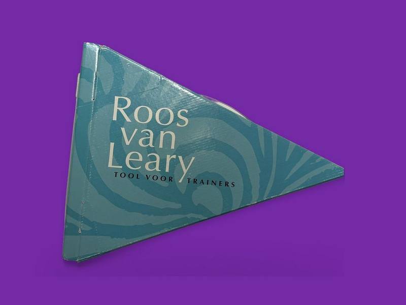 Roos van Leary: tool voor trainers photographed on Bruno's purple Applied Games background