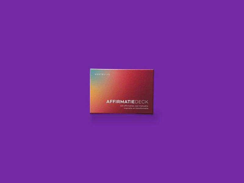 Affirmatiedeck photographed on Bruno's purple Applied Games background