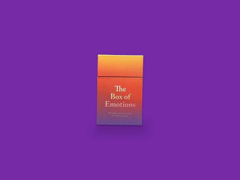 The Box of Emotions photographed on Bruno's purple Applied Games background