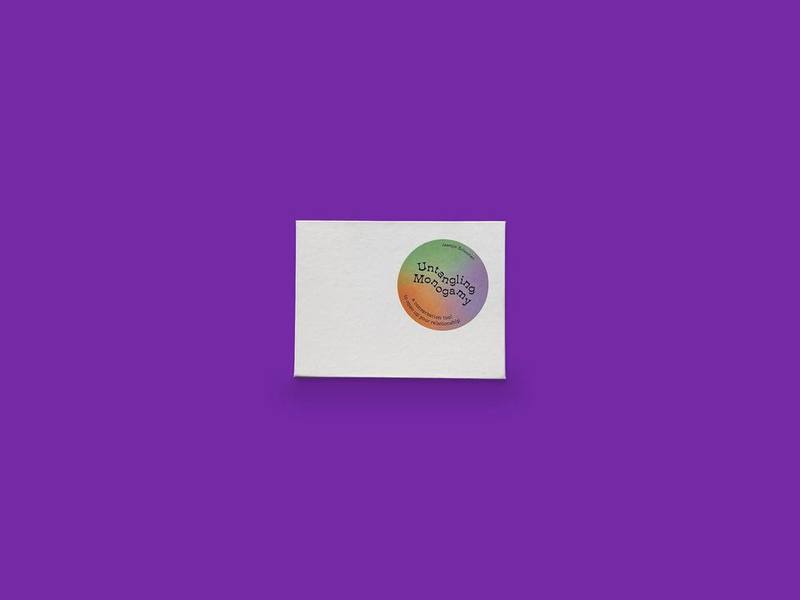 Untangling Monogamy photographed on Bruno's purple Applied Games background