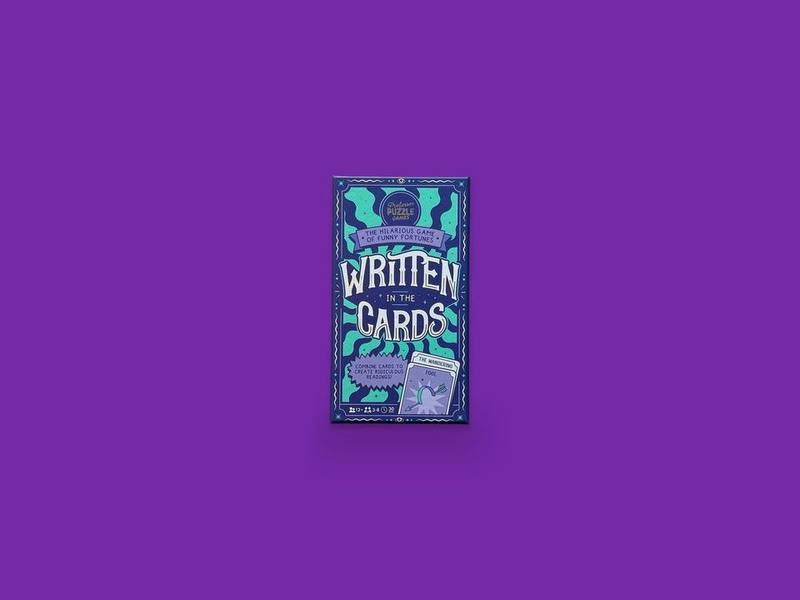 Written in the Cards photographed on Bruno's purple Applied Games background