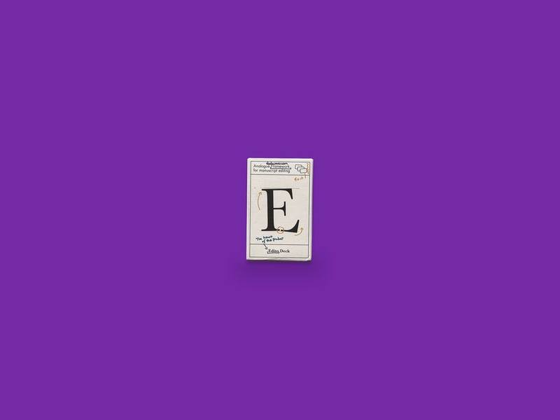 Edicto Deck photographed on Bruno's purple Applied Games background