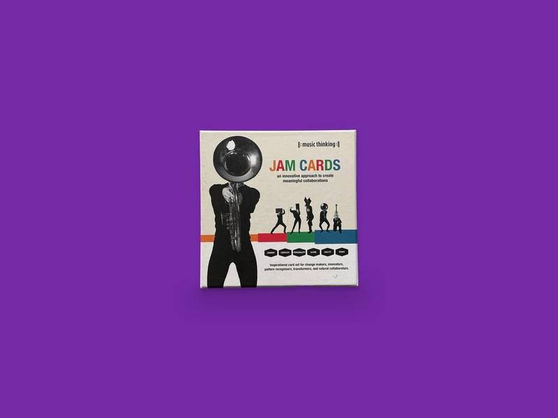 JAM Cards photographed on Bruno's purple Applied Games background