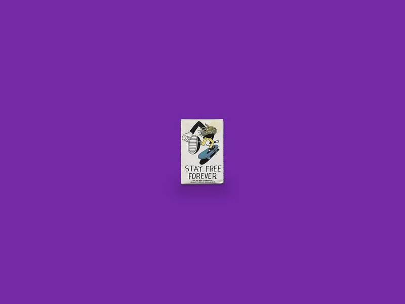 Stay Free Forever photographed on Bruno's purple Applied Games background
