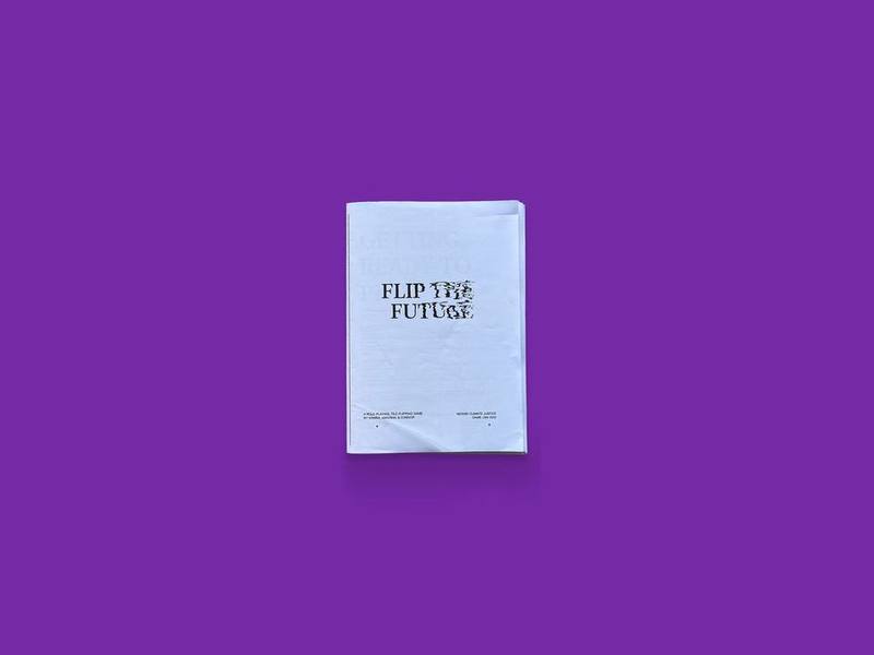 Flip the Future photographed on Bruno's purple Applied Games background